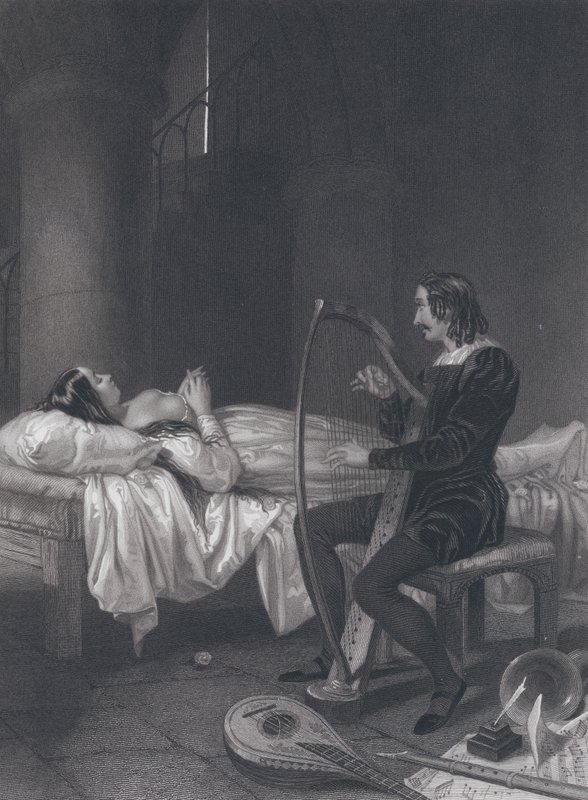 Musikeren fra Malamocco (gravering) av John Rogers (after) Herbert