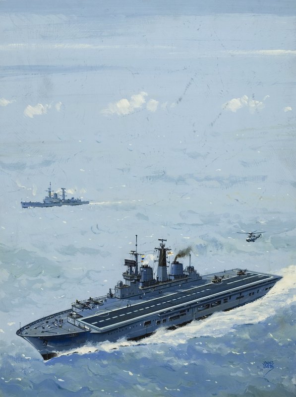 HMS Invincible (gouache på papir) av John S. Smith