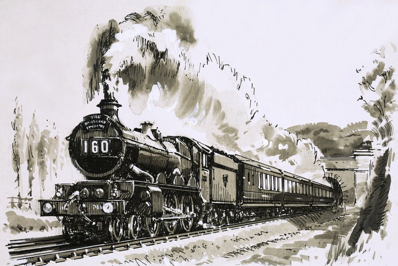 Den berømte 4-6-0 #39;Castle#39;-klassen av damplokomotiver brukt av Great Western av John S. Smith
