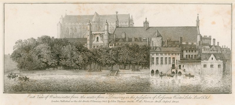 Østutsikt over Westminster fra vannet av John Thomas Smith