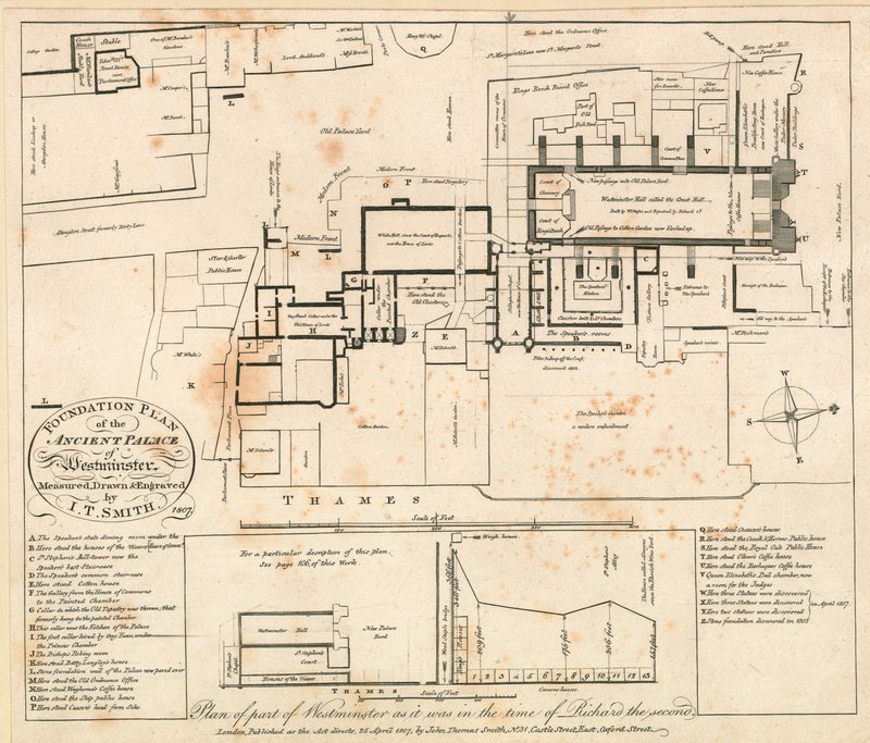 Plan for en del av Westminster slik den var på Richard den andres tid av John Thomas Smith