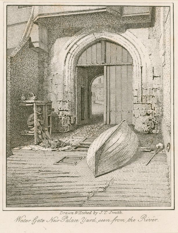 Water Gate, New Palace Yard, Westminster Palace av John Thomas Smith