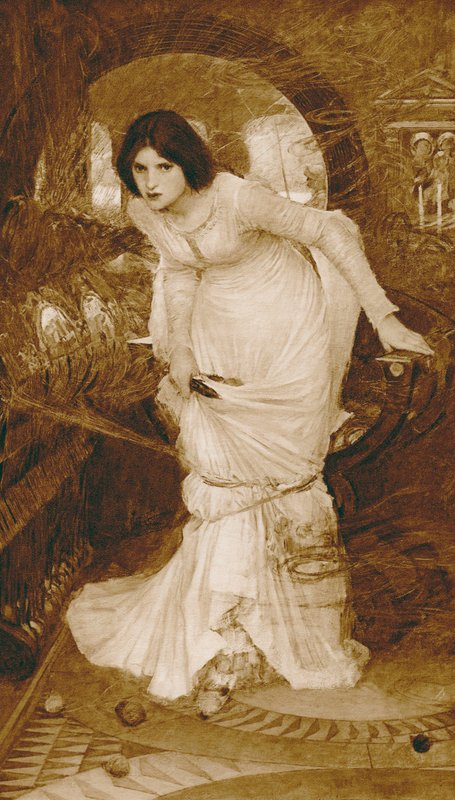 The Lady of Shalott (fotogravure) av John William (after) Waterhouse