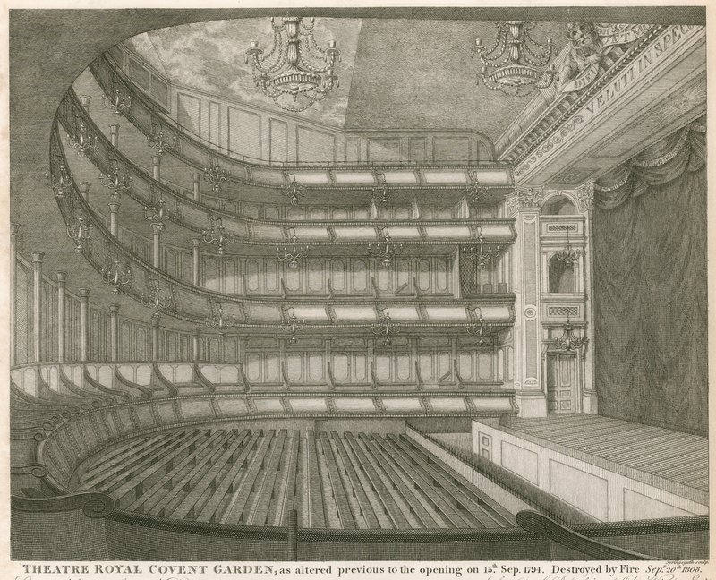 Theatre Royal, Covent Garden, London, som endret før åpningen 15. september 1794 av John Winston
