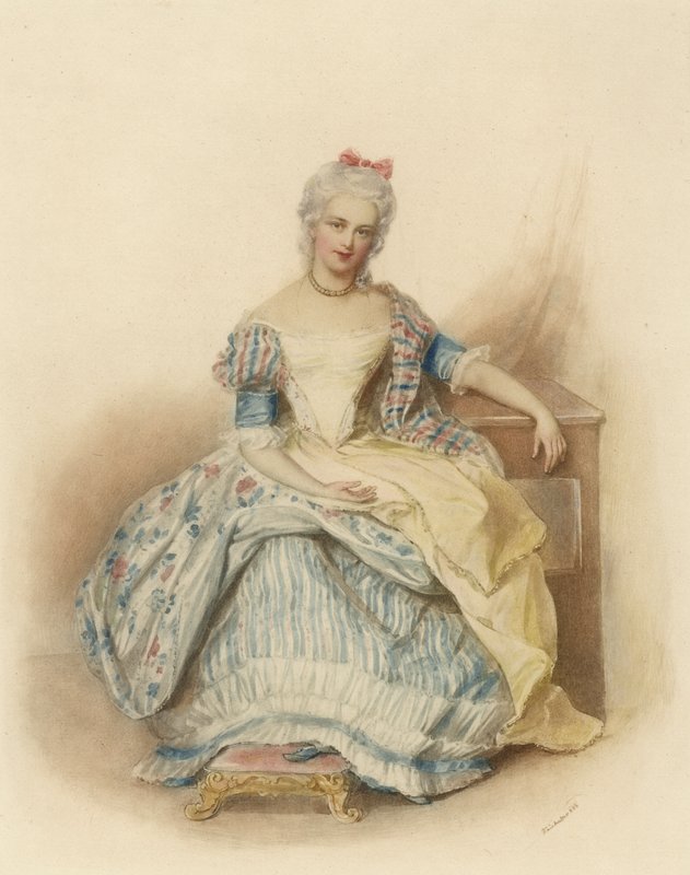 Portrett av prinsesse Caroline Lobkowitz, født grevinne Wrbna av Josef Nikolaus Kriehuber