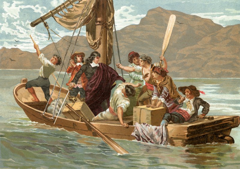 Descartes og båtmennene på Elba av Josep or Jose Planella Coromina