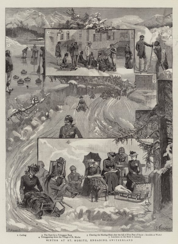 Vinter på St Moritz, Engadine, Sveits av Joseph Finnemore