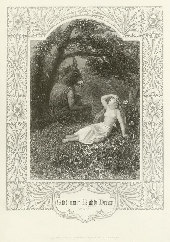 En midtsommernattsdrøm, akt III, scene i av Joseph Kenny Meadows