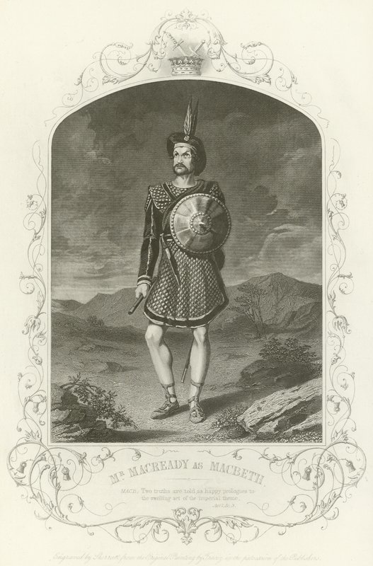 Mr Macready som Macbeth, akt I, scene iii av Joseph Kenny Meadows