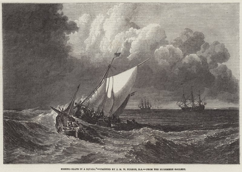 Fiskebåter i Squall av Joseph Mallord William Turner