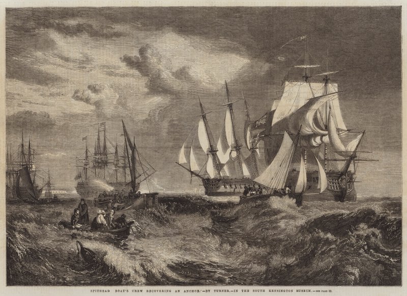 Spithead Boat's Crew gjenoppretter et anker av Joseph Mallord William Turner