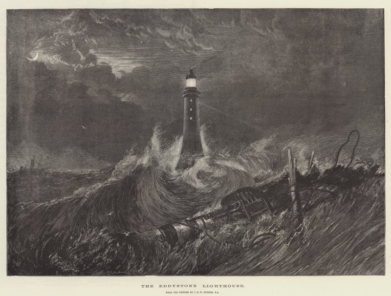 Eddystone fyrtårn av Joseph Mallord William Turner