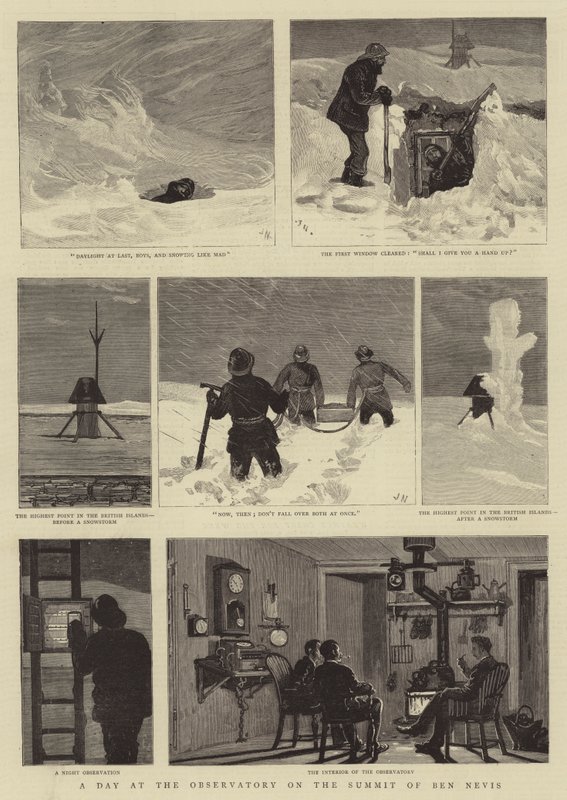 En dag på observatoriet på toppen av Ben Nevis av Joseph Nash