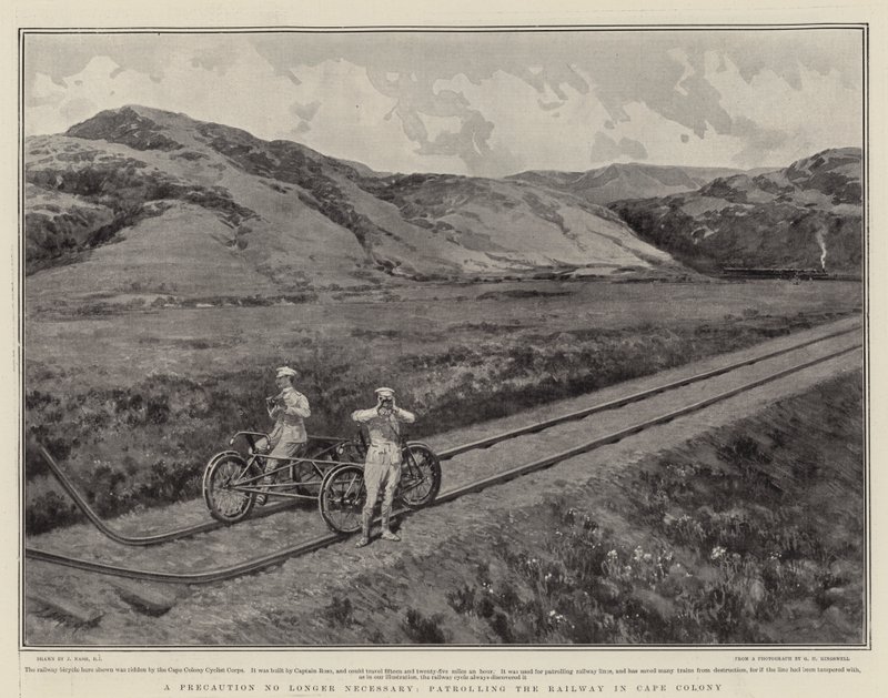 En forholdsregel ikke lenger nødvendig, patruljerer jernbanen i Cape Colony av Joseph Nash