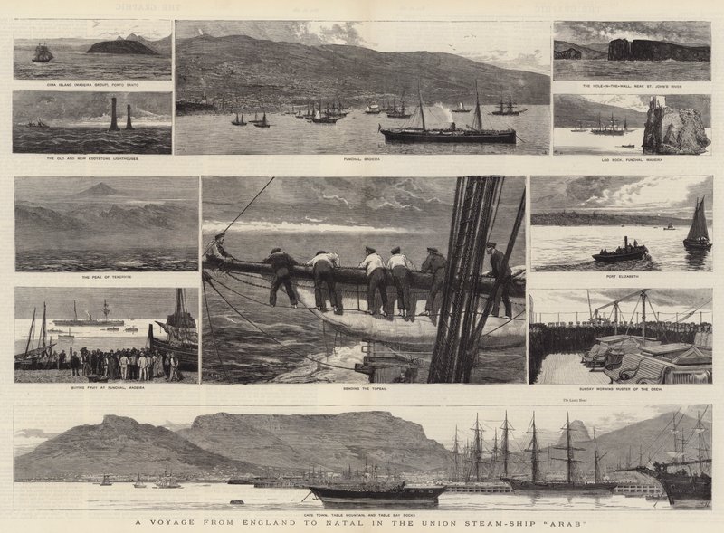 En reise fra England til Natal i Union Steam-Ship Arab av Joseph Nash