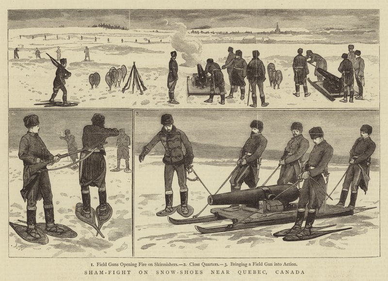Sham-Fight på snøsko nær Quebec, Canada av Joseph Nash
