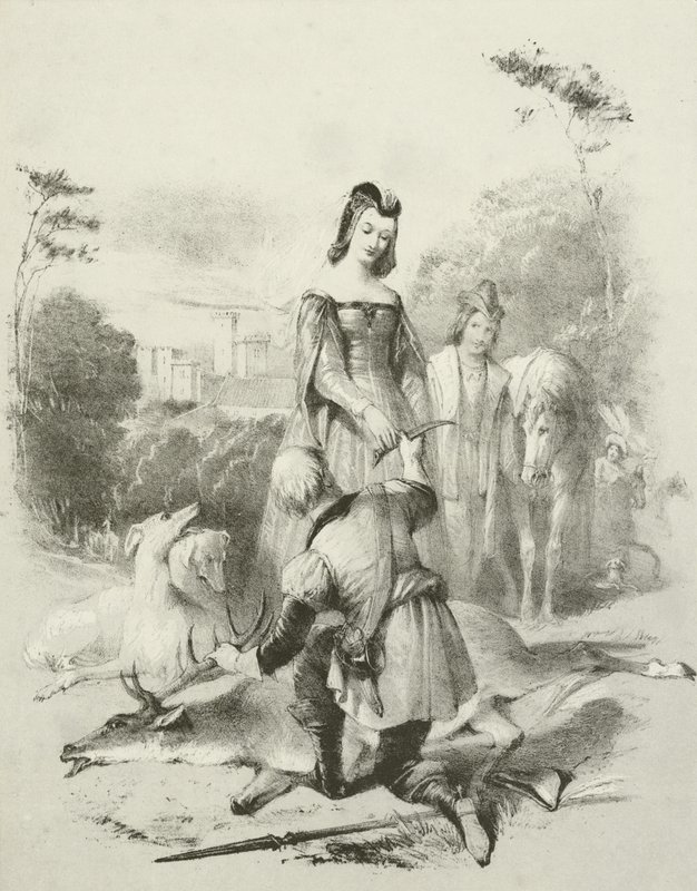 The Fair Forester, King James I og hans datter i Greenwich Park av Joseph Nash