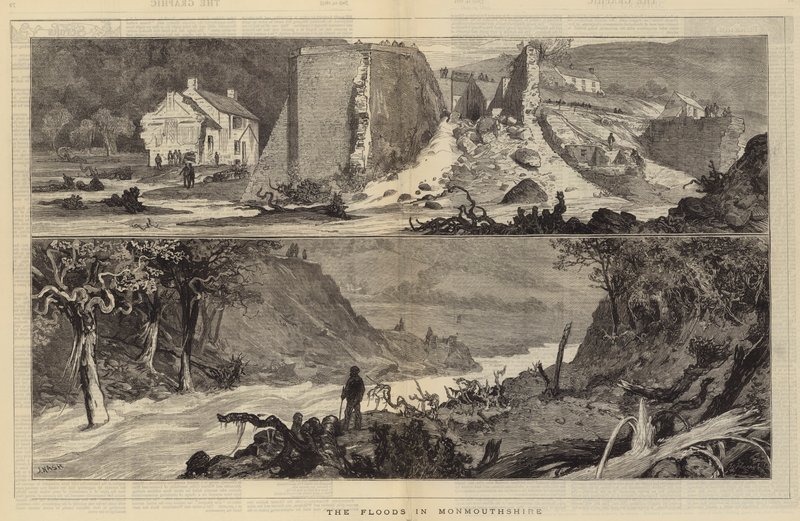 Flommen i Monmouthshire av Joseph Nash