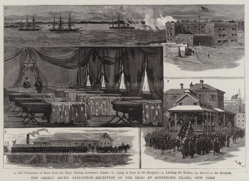 The Greely Arctic Expedition, mottakelse av de døde på Governor