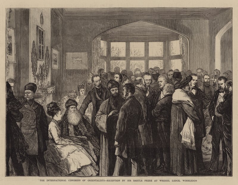 The International Congress of Orientalists, mottakelse av Sir Bartle Frere på Wressil Lodge, Wimbledon av Joseph Nash