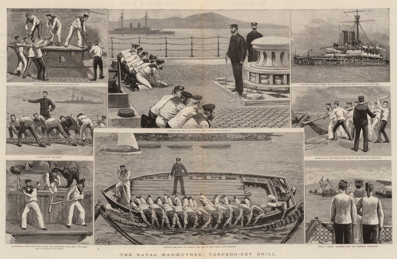 Sjømanøvrene, Torpedo-Net Drill av Joseph Nash
