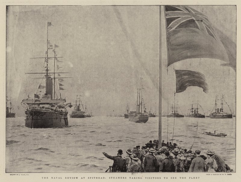 Naval Review på Spithead, Steamers tar besøkende for å se flåten av Joseph Nash