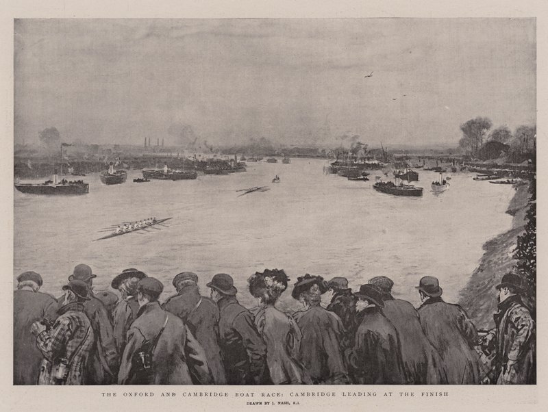 Oxford og Cambridge Boat Race, Cambridge leder ved målgang av Joseph Nash