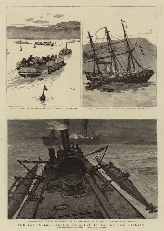 The Particular Service Squadron i Bantry Bay, Irland av Joseph Nash