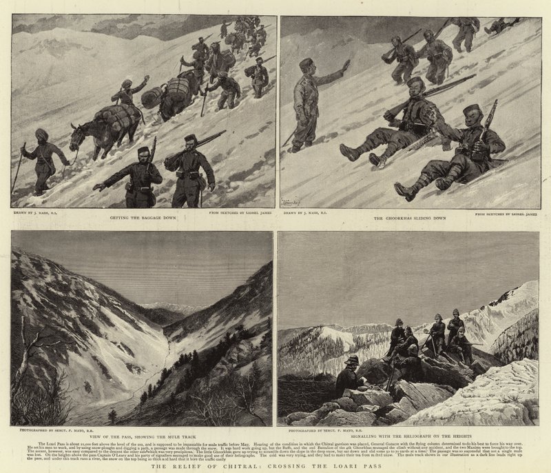 The Relief of Chitral, krysser Loari-passet av Joseph Nash