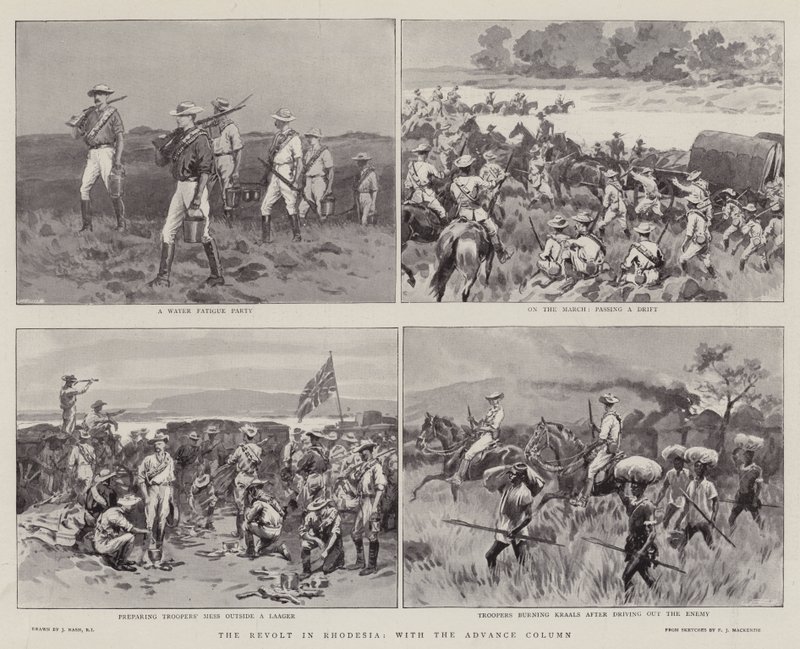 Opprøret i Rhodesia, med Advance Column av Joseph Nash