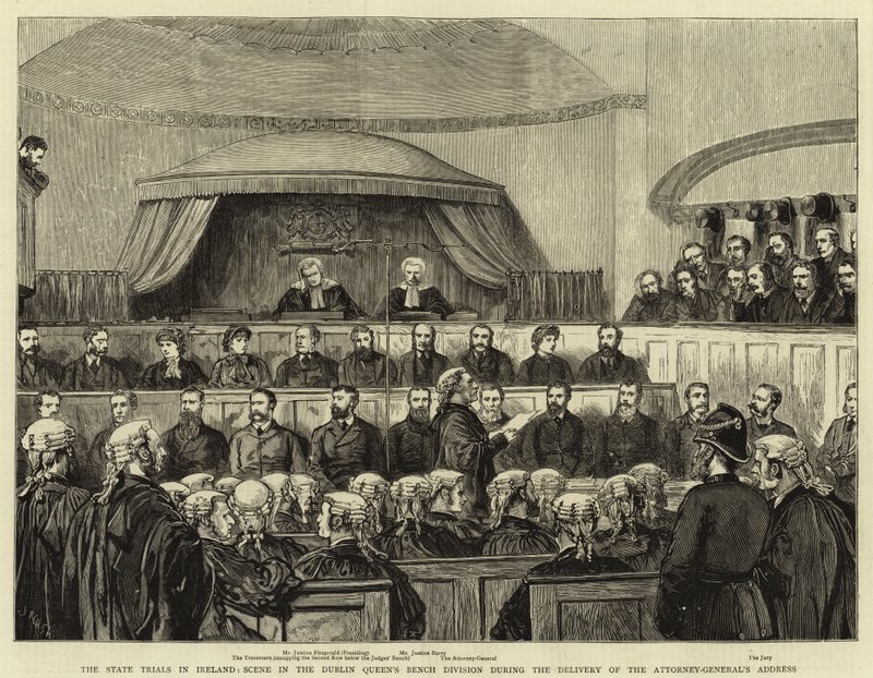 Statens rettssaker i Irland, scene i Dublin Queen