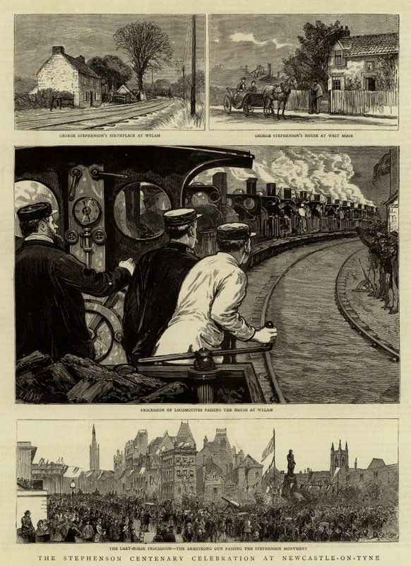 Stephenson hundreårsfeiring i Newcastle-on-Tyne av Joseph Nash