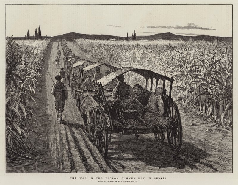 Krigen i øst, en sommerdag i Serbia av Joseph Nash