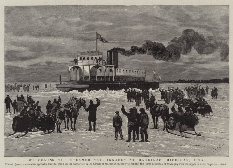 Velkommen til Steamer St Ignace i Mackinac, Michigan, USA av Joseph Nash