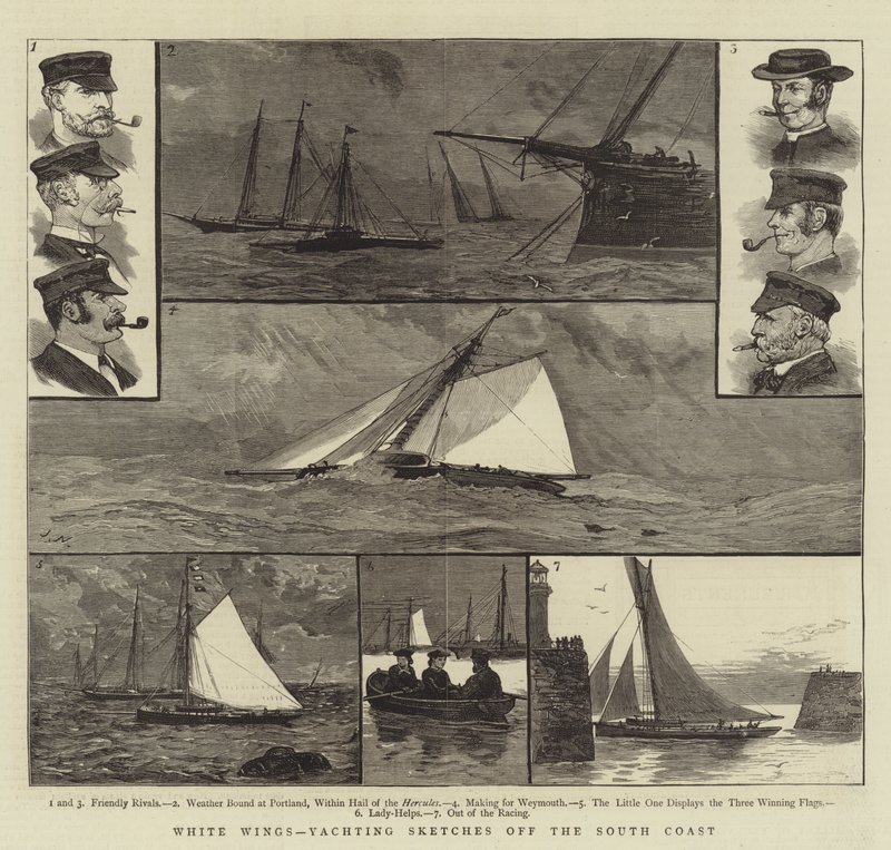 White Wings, Yachting Skisser utenfor sørkysten av Joseph Nash