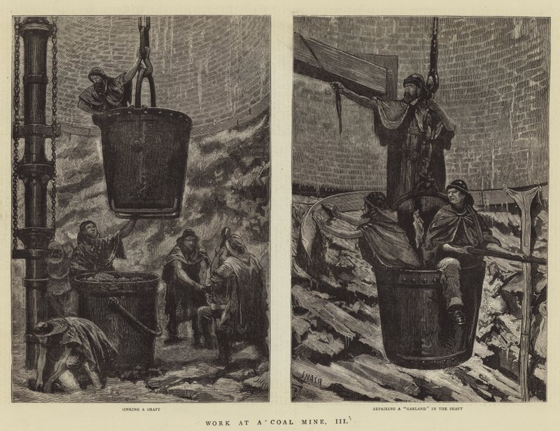 Arbeid ved en kullgruve, III av Joseph Nash