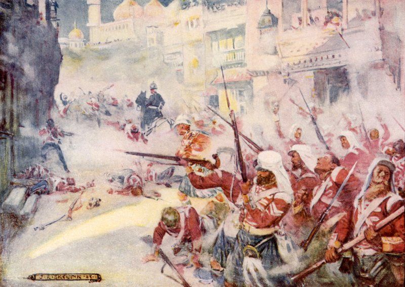 Britiske soldater ble sett kjempe seg gjennom gatene av Joseph Ratcliffe Skelton