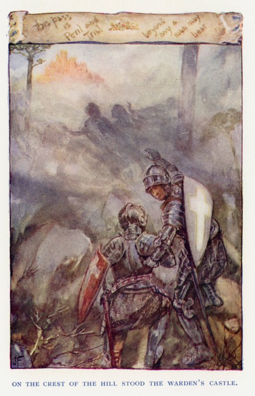 Illustrasjon for Sir Knight of the Splendid Way (farge litho) av Joseph (after) Finnemore