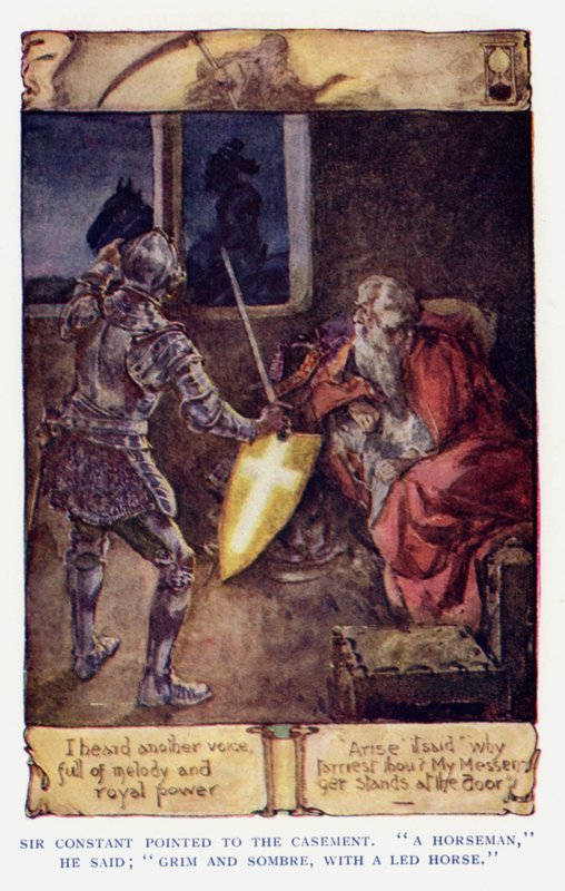 Illustrasjon for Sir Knight of the Splendid Way (farge litho) av Joseph (after) Finnemore