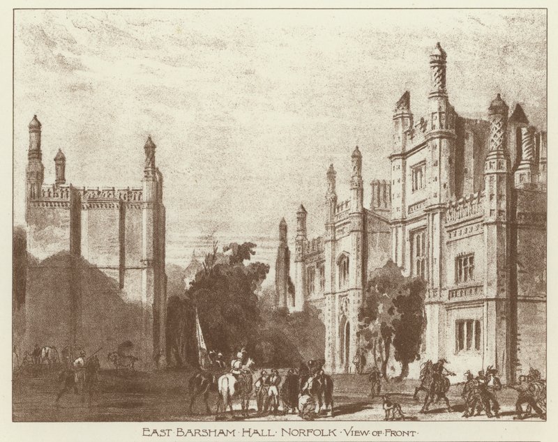East Barsham Hall, Norfolk (litho) av Joseph (after) Nash