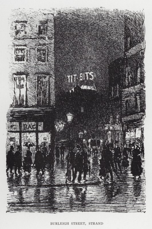 Burleigh Street, Strand (litho) av Joseph (after) Pennell