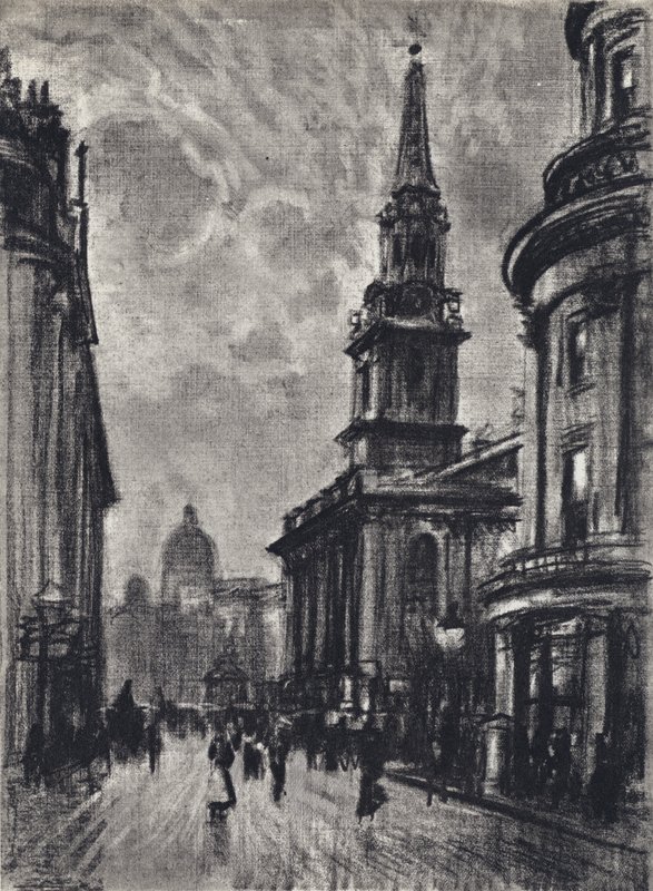 Duncannon Street, fra Charing Cross (litho) av Joseph (after) Pennell
