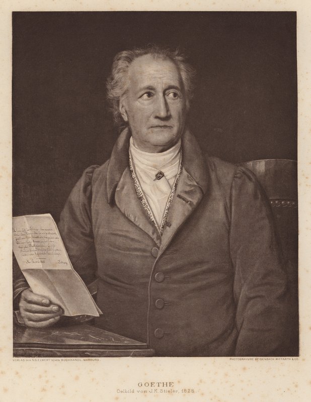 Johann Wolfgang von Goethe , tysk poet og dramatiker av Joseph Carl (after) Stieler