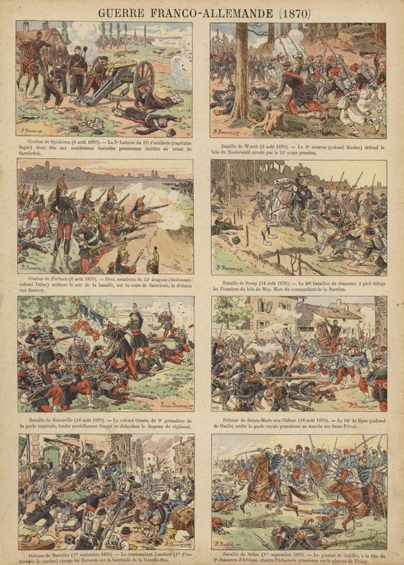 Slag under den fransk-prøyssiske krigen av Joseph Charles (after) Beuzon