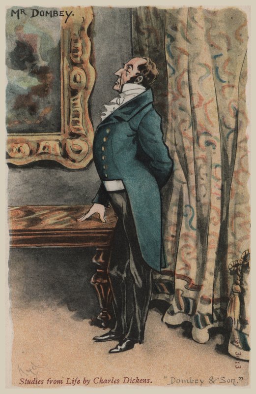 Mr Dombey, Dombey & Son (farge litho) av Joseph Clayton  Clarke