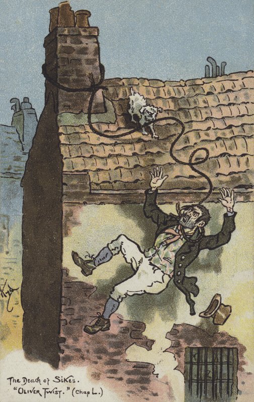 Bill Sikes, Oliver Twists død av Joseph Clayton Clarke