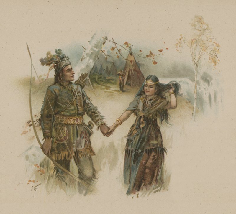Hiawatha (chromolitho) av Joseph Finnemore