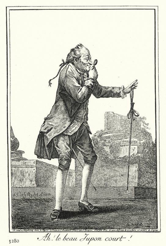 Ah! Det vakre korte skjørtet (gravering) av Joseph Franz von (after) Goez