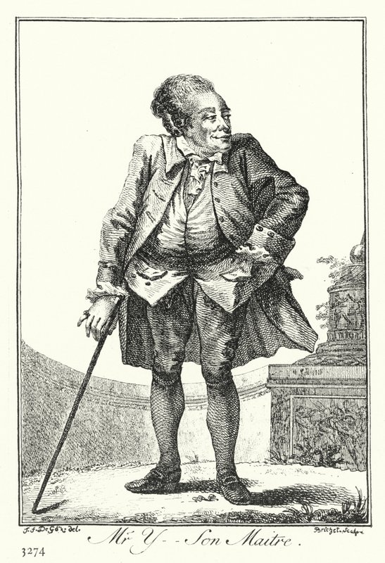 Mr Y, His Master (gravering) av Joseph Franz von (after) Goez