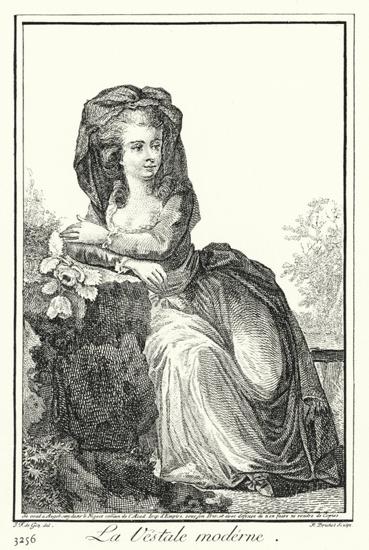 The Modern Vestal Virgin (gravering) av Joseph Franz von (after) Goez